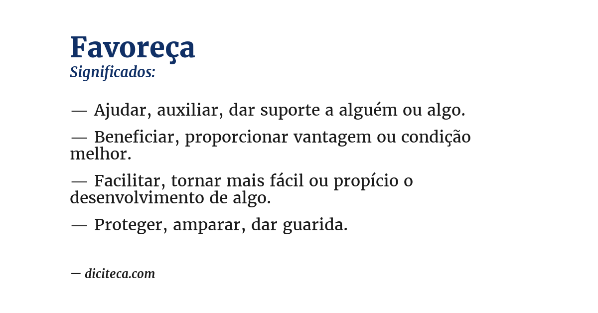 Significado de favoreça