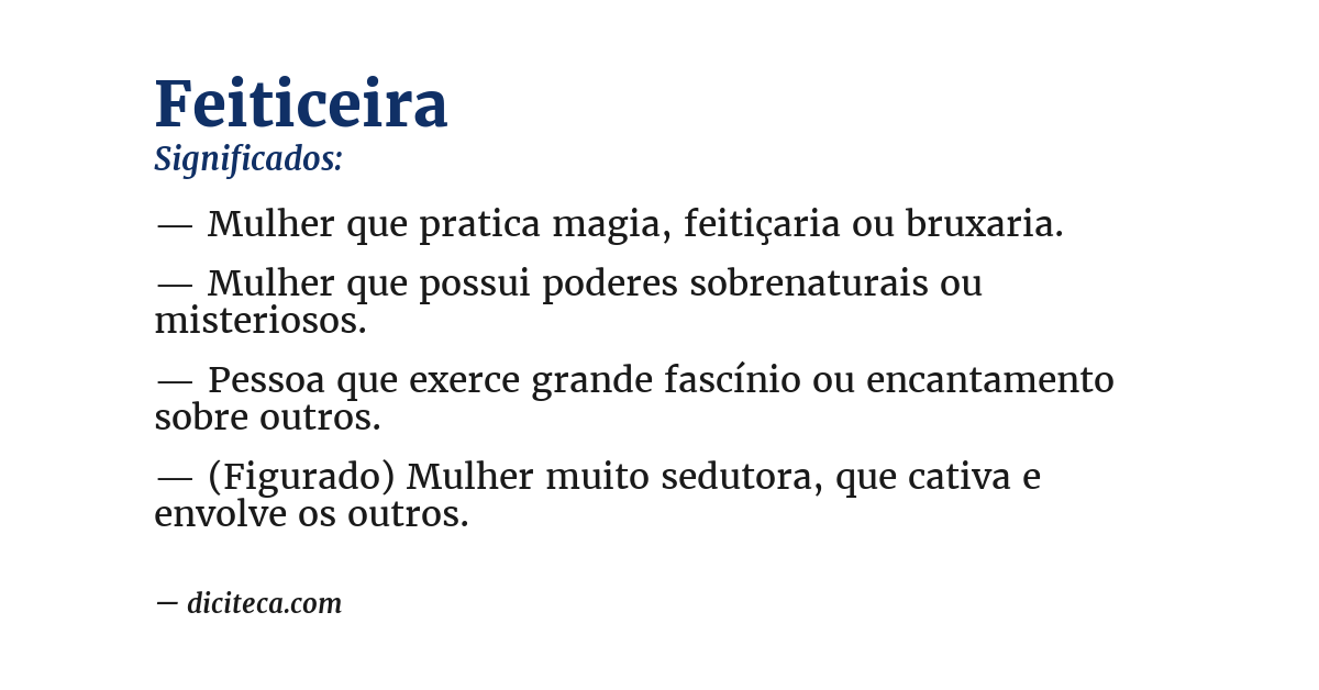 Significado de feiticeira