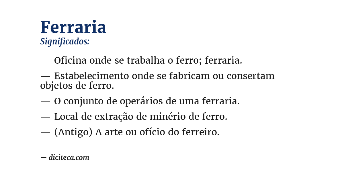 Significado de ferraria