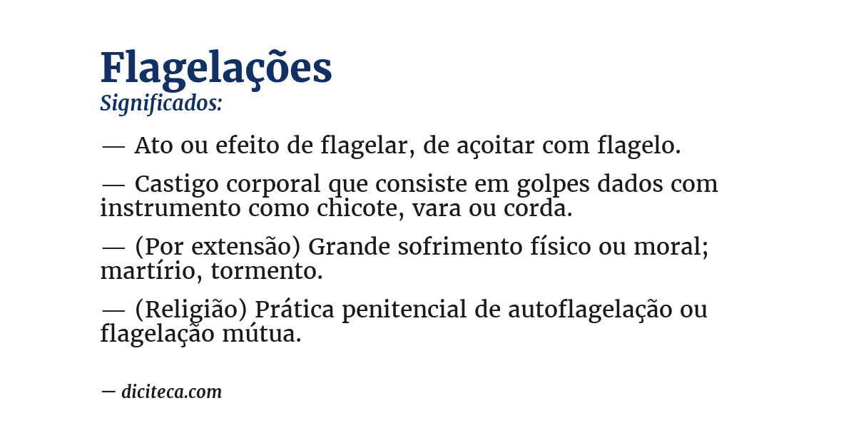 Significado de flagelações