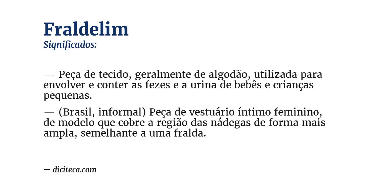 Significado de fraldelim
