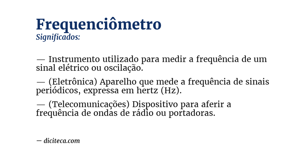 Significado de frequenciômetro