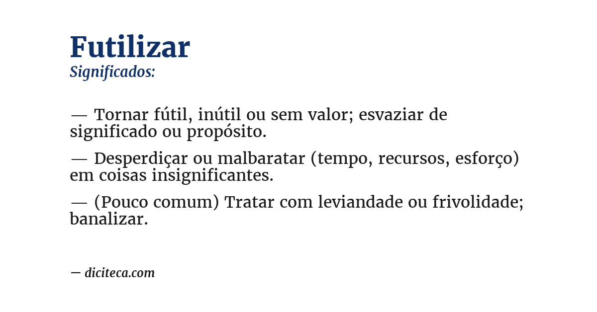 Significado de futilizar