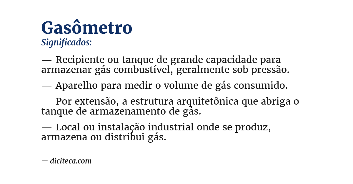 Significado de gasômetro