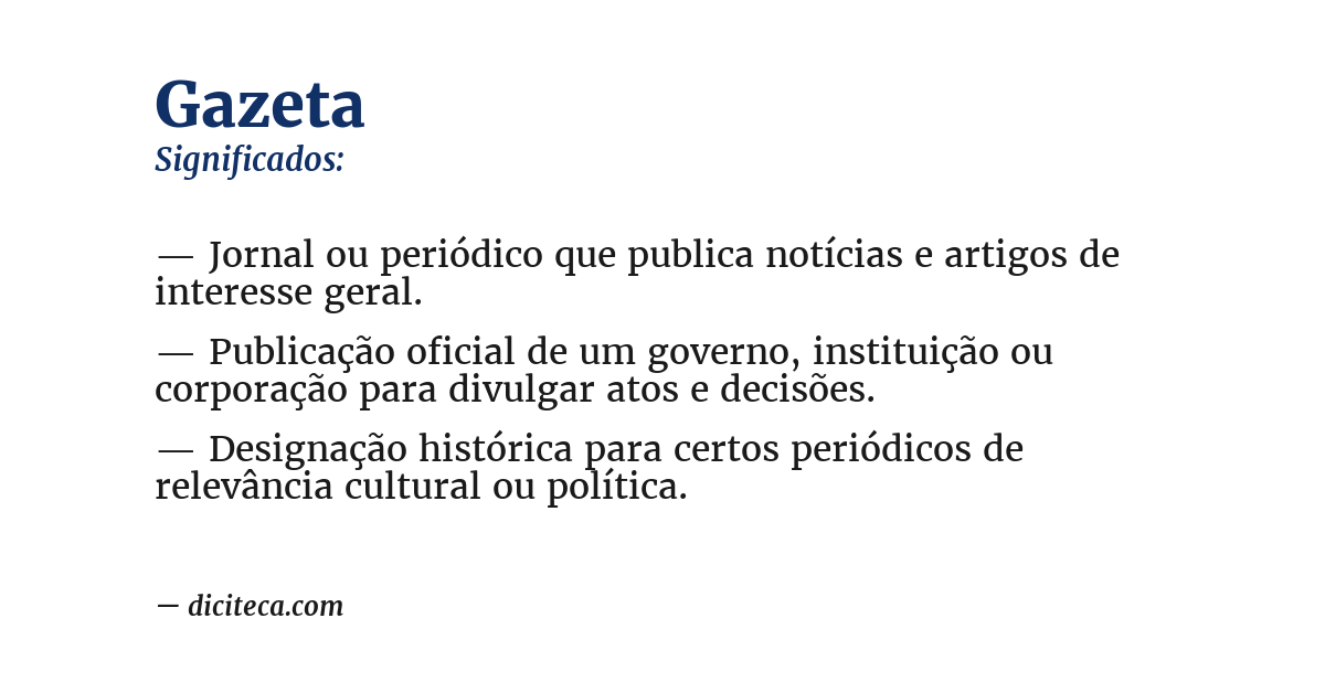 Significado de gazeta