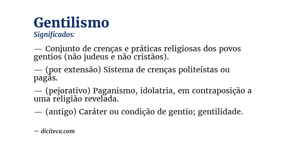 Significado de gentilismo