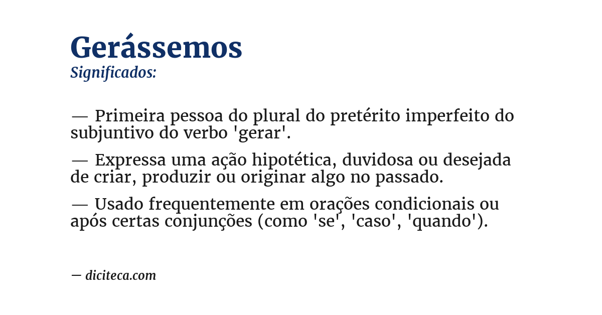 Significado de gerássemos
