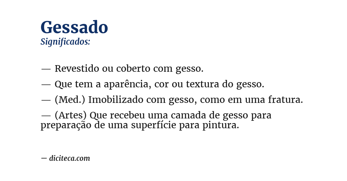 Significado de gessado