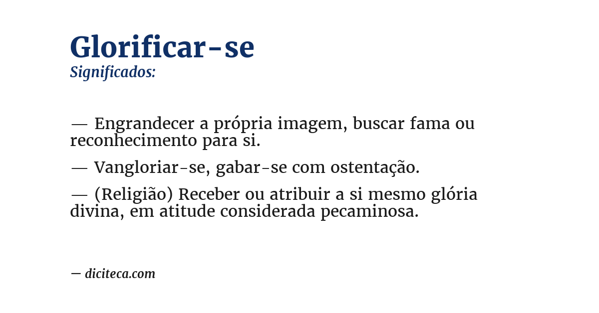 Significado de glorificar-se