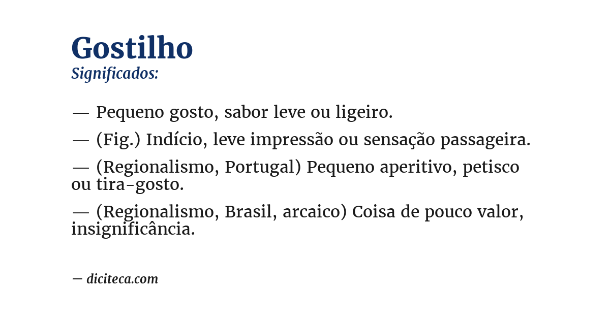 Significado de gostilho