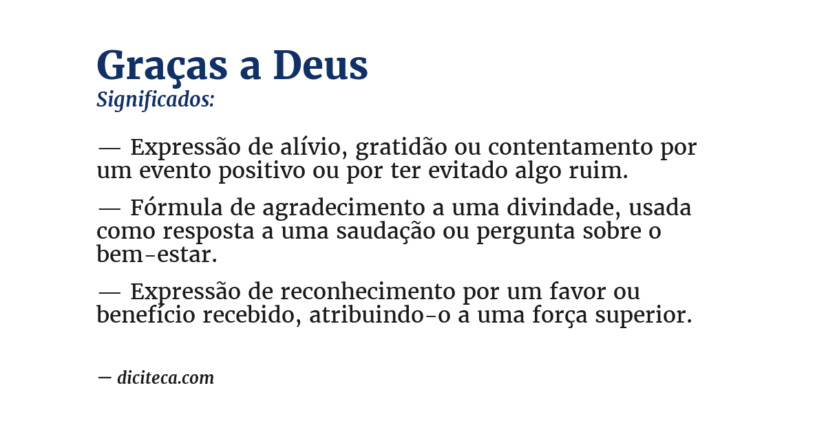 Significado de graças a deus