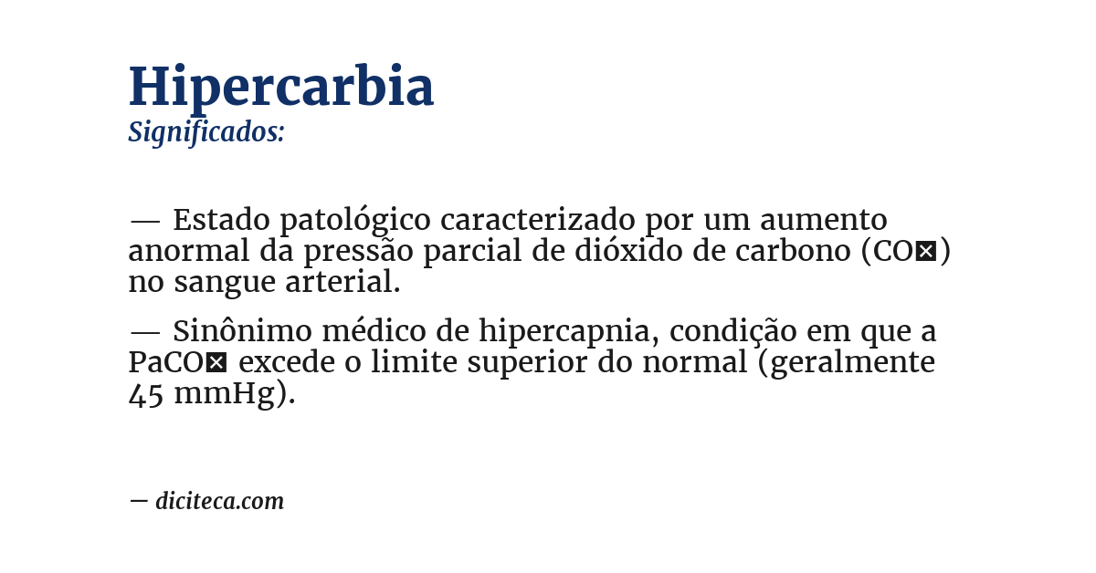 Significado de hipercarbia