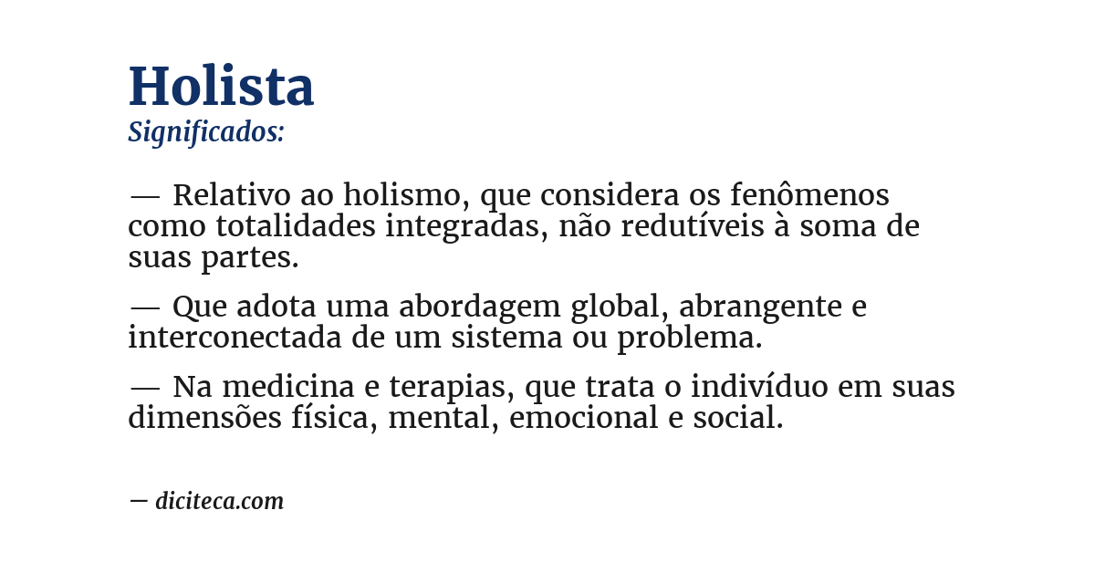Significado de holista