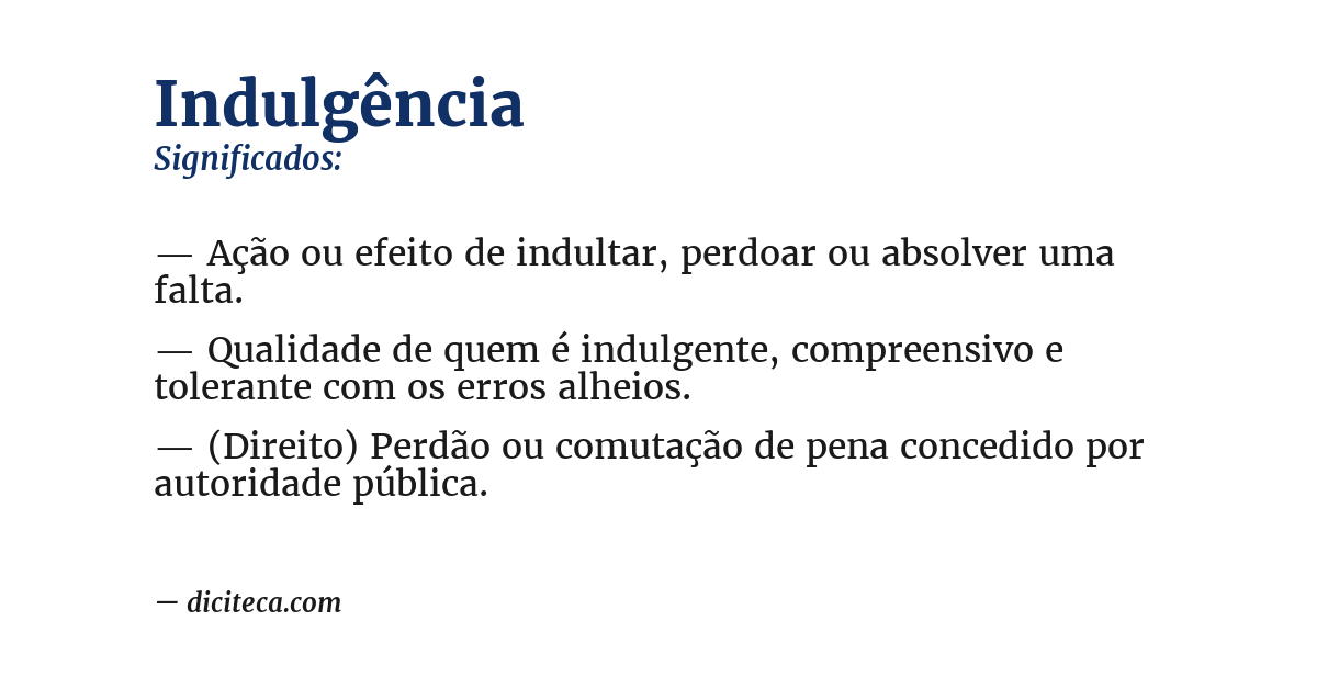 Significado de indulgência