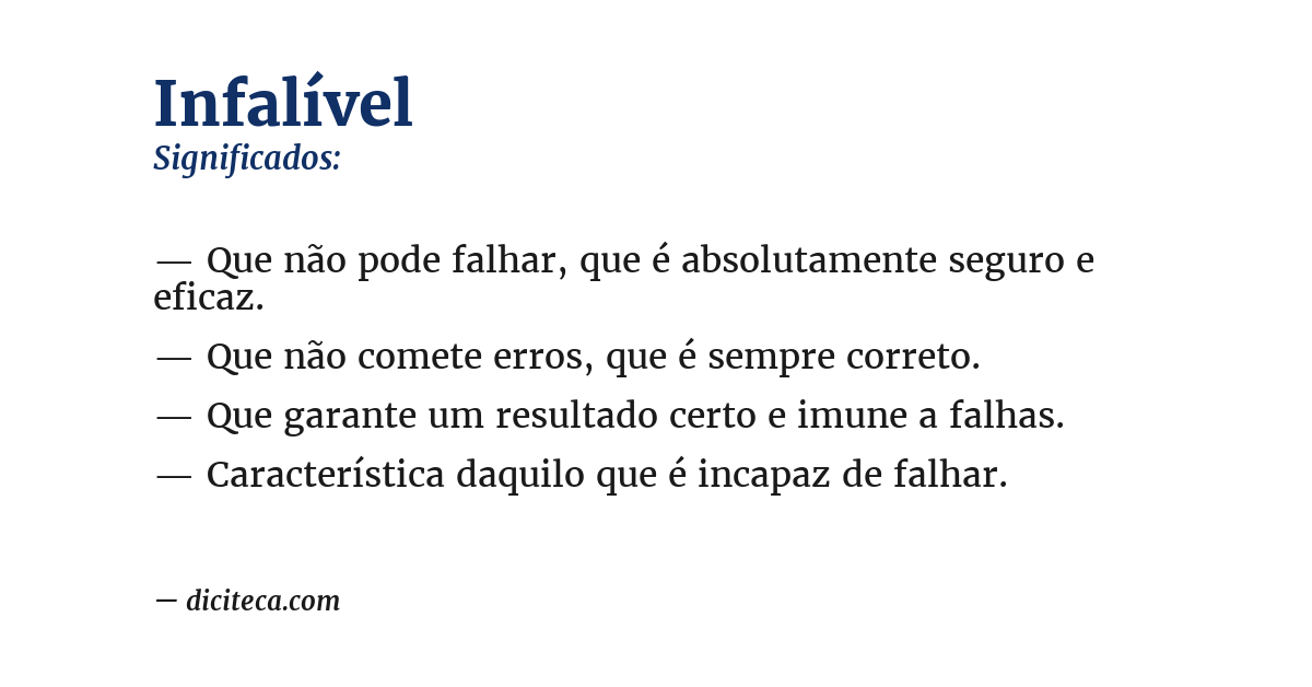 Significado de infalível