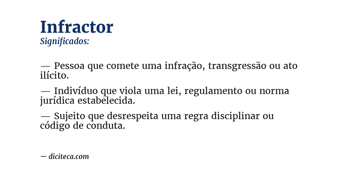 Significado de infractor