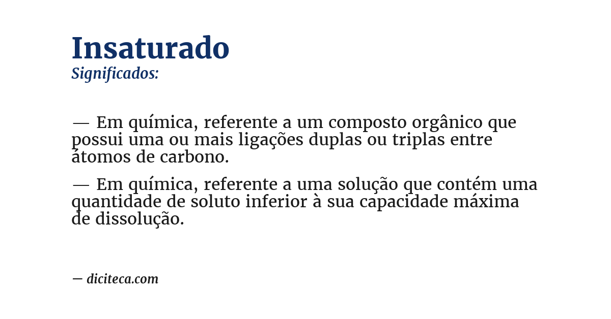 Significado de insaturado