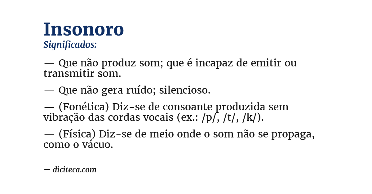 Significado de insonoro