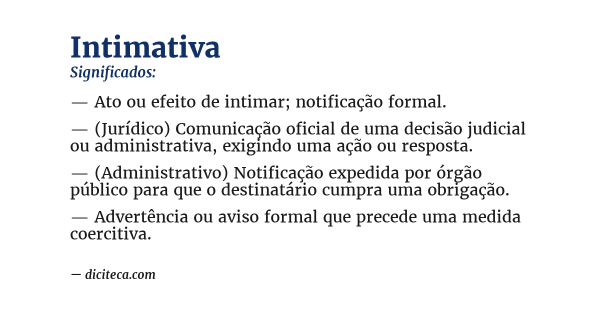 Significado de intimativa