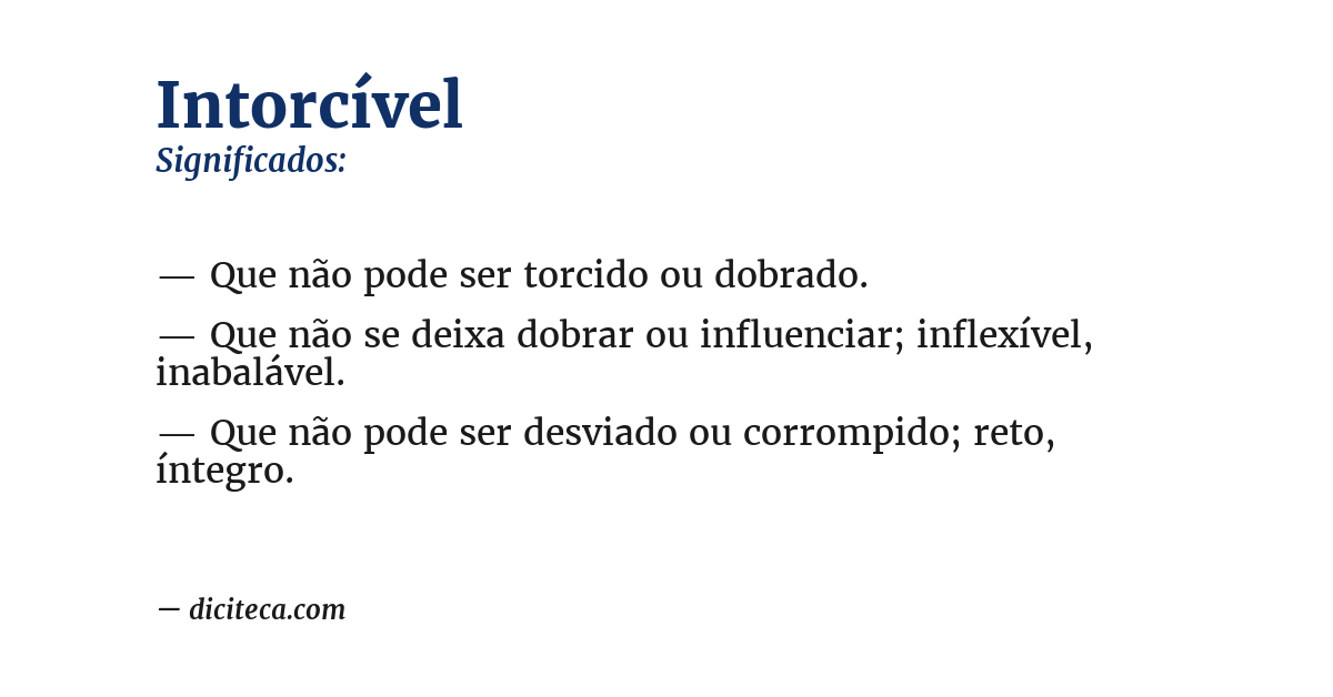 Significado de intorcível