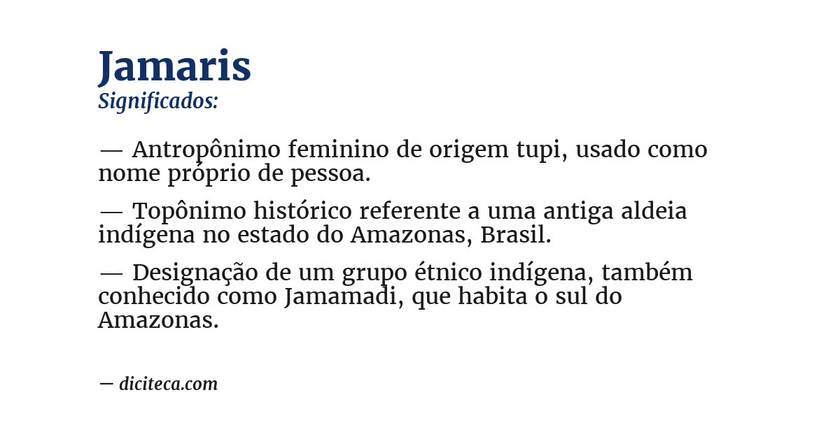 Significado de jamaris