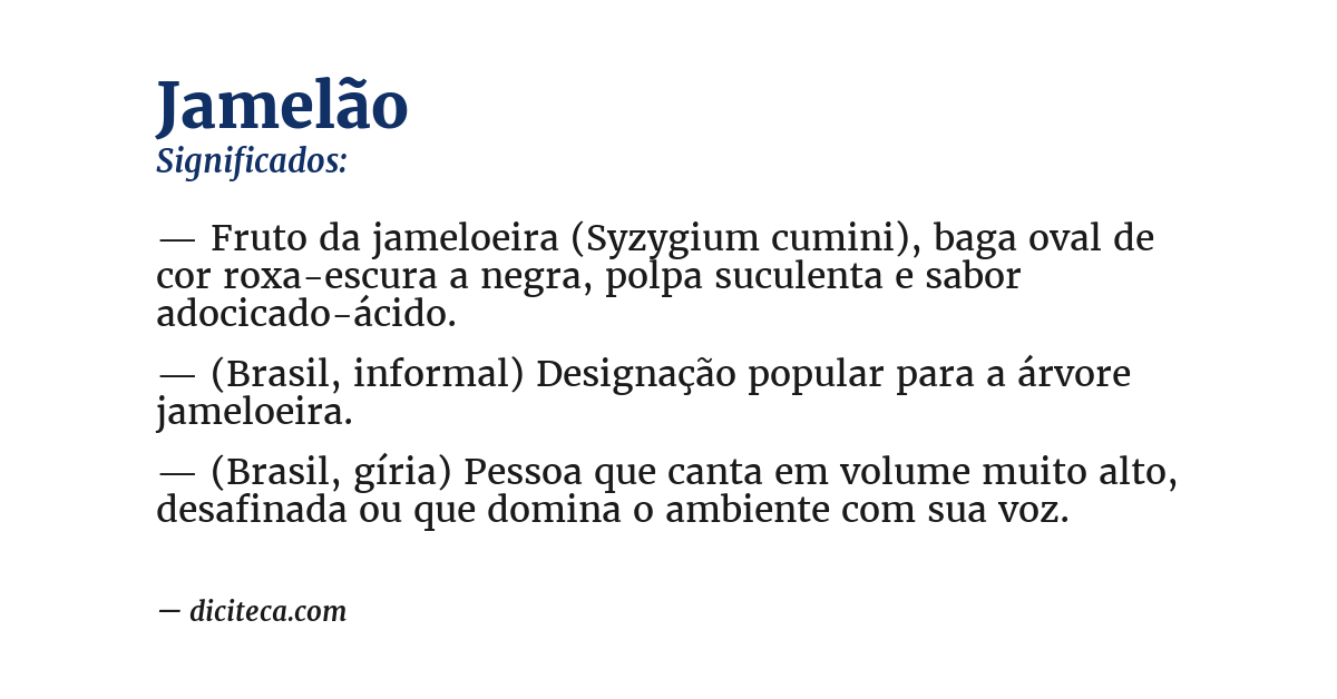 Significado de jamelão