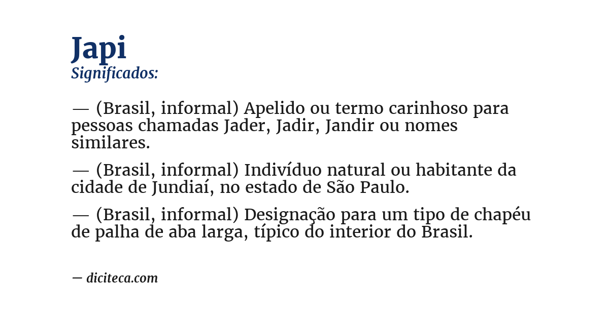Significado de japi