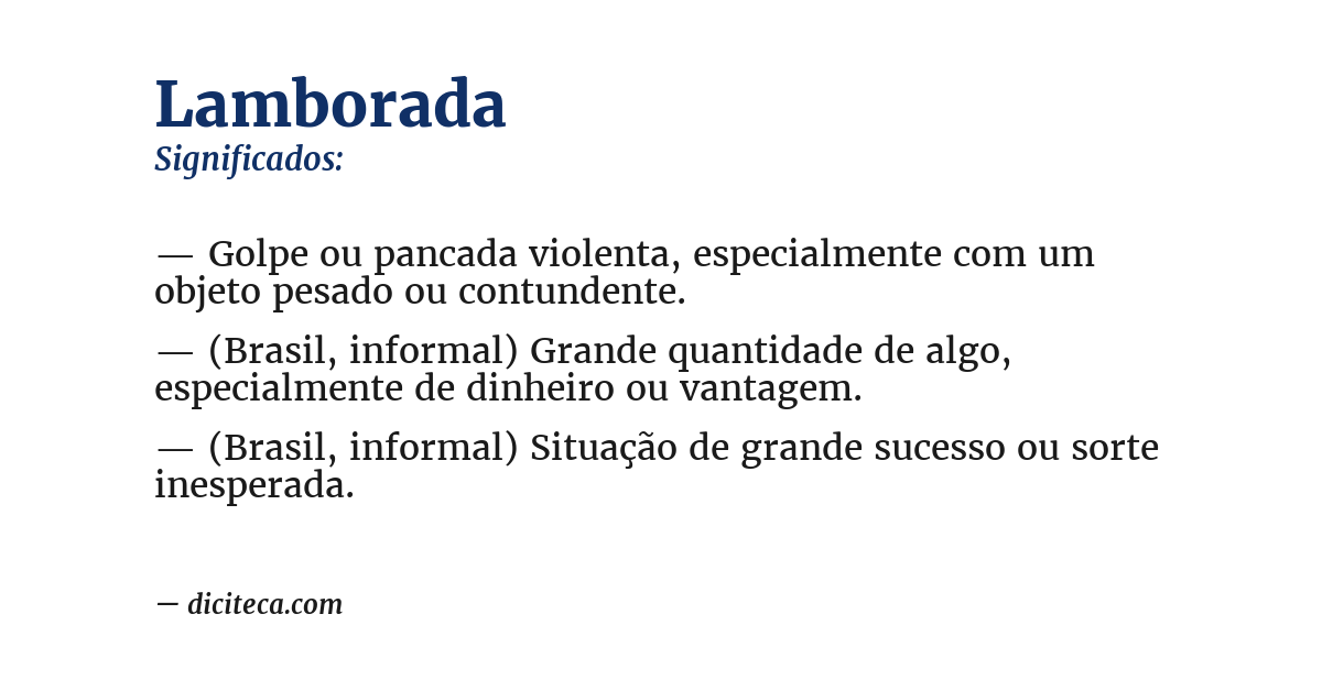 Significado de lamborada