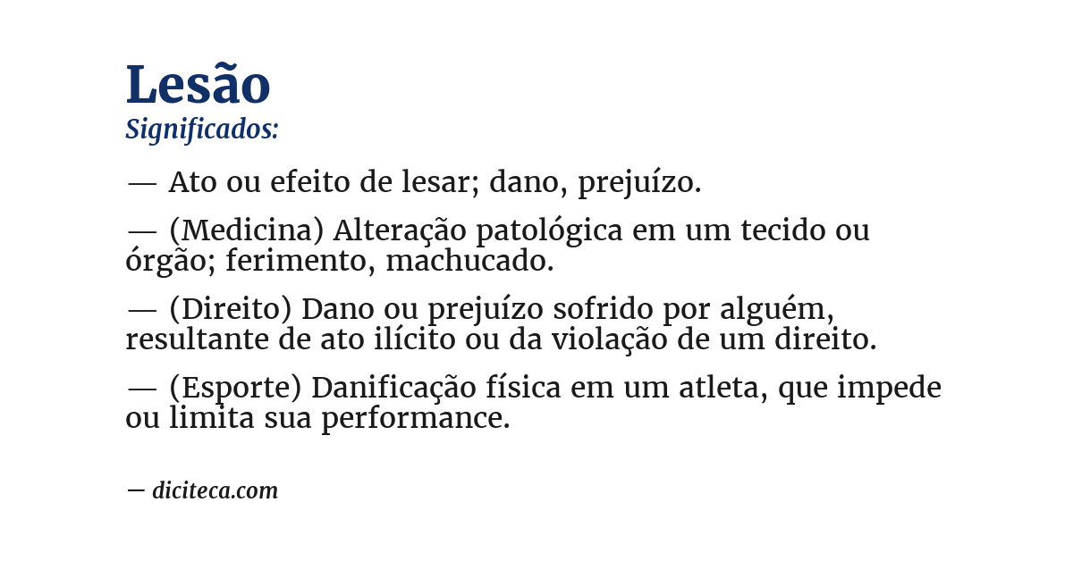 Significado de lesão