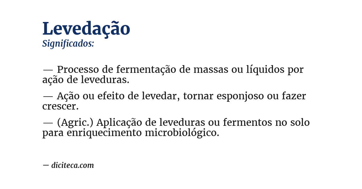 Significado de levedação