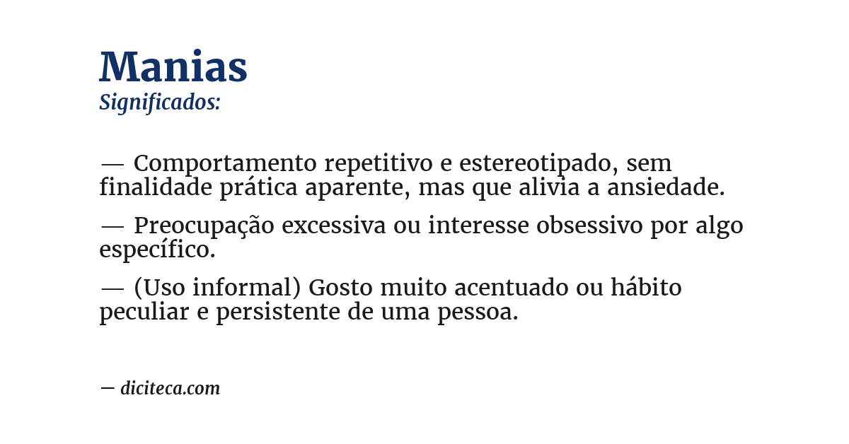 Significado de manias
