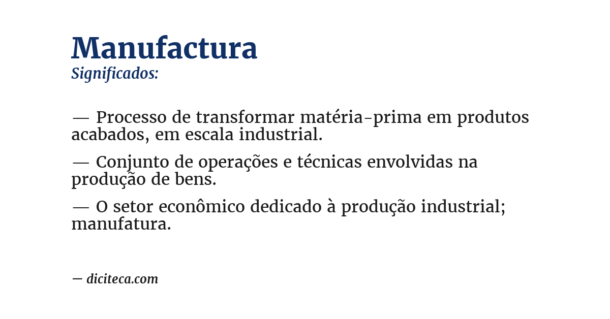 Significado de manufactura