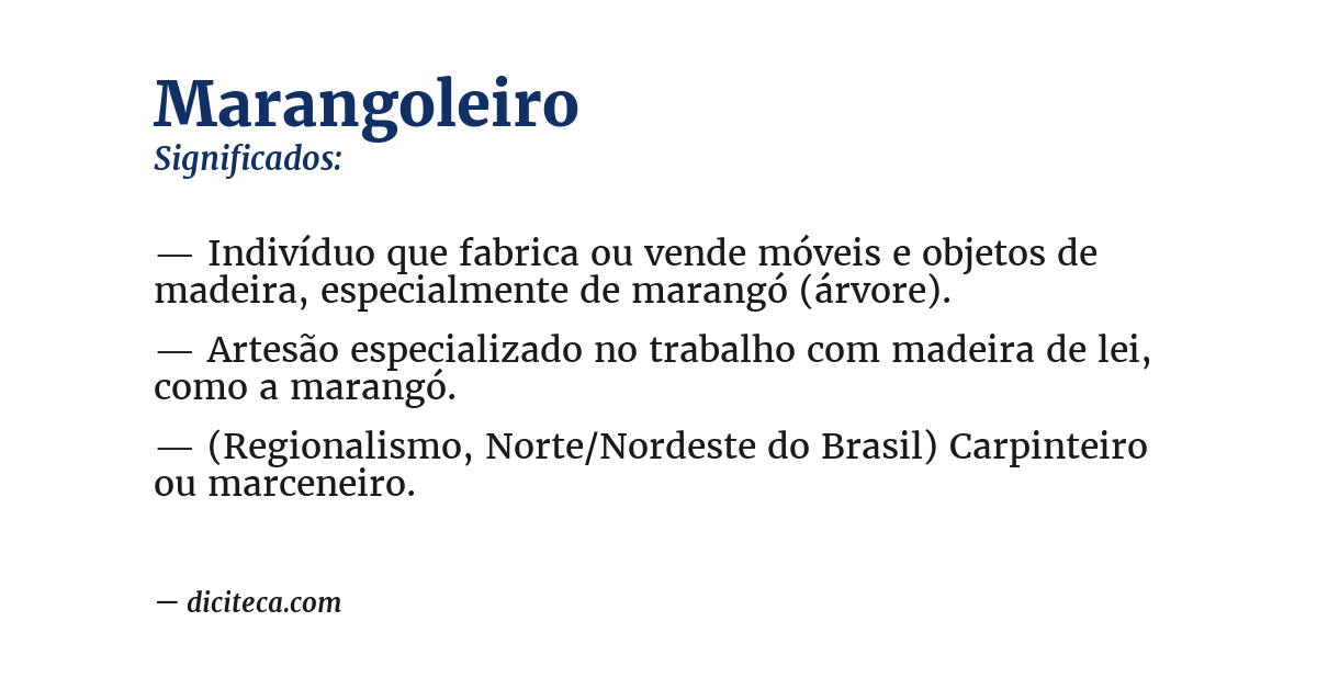 Significado de marangoleiro