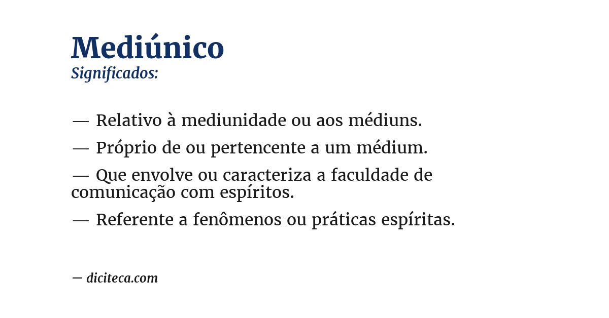 Significado de mediúnico