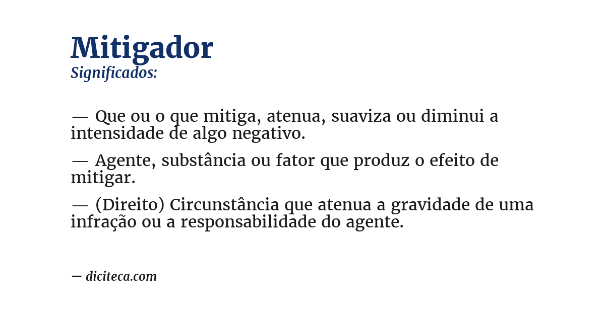 Significado de mitigador