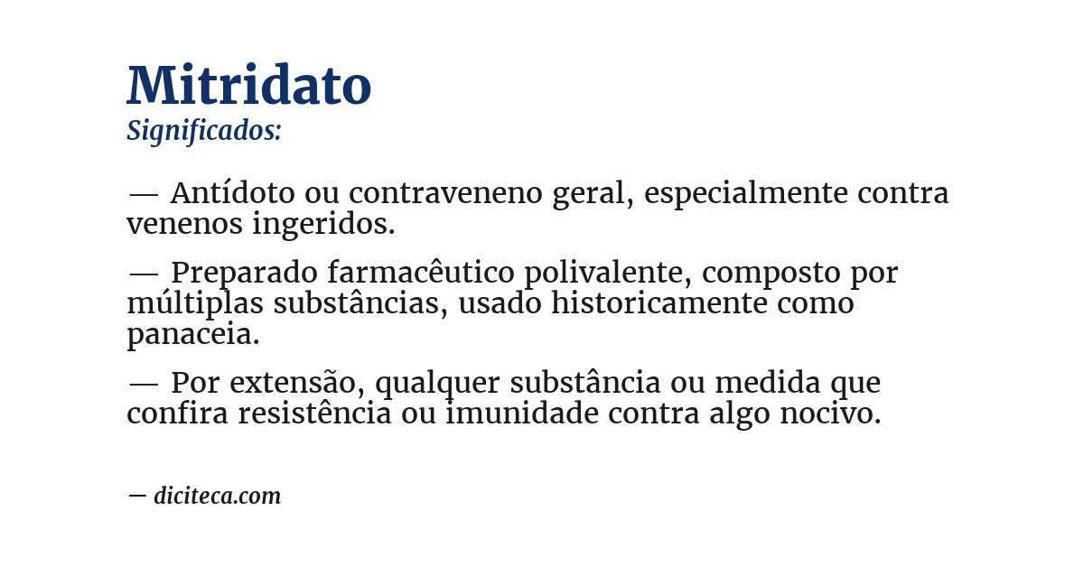 Significado de mitridato