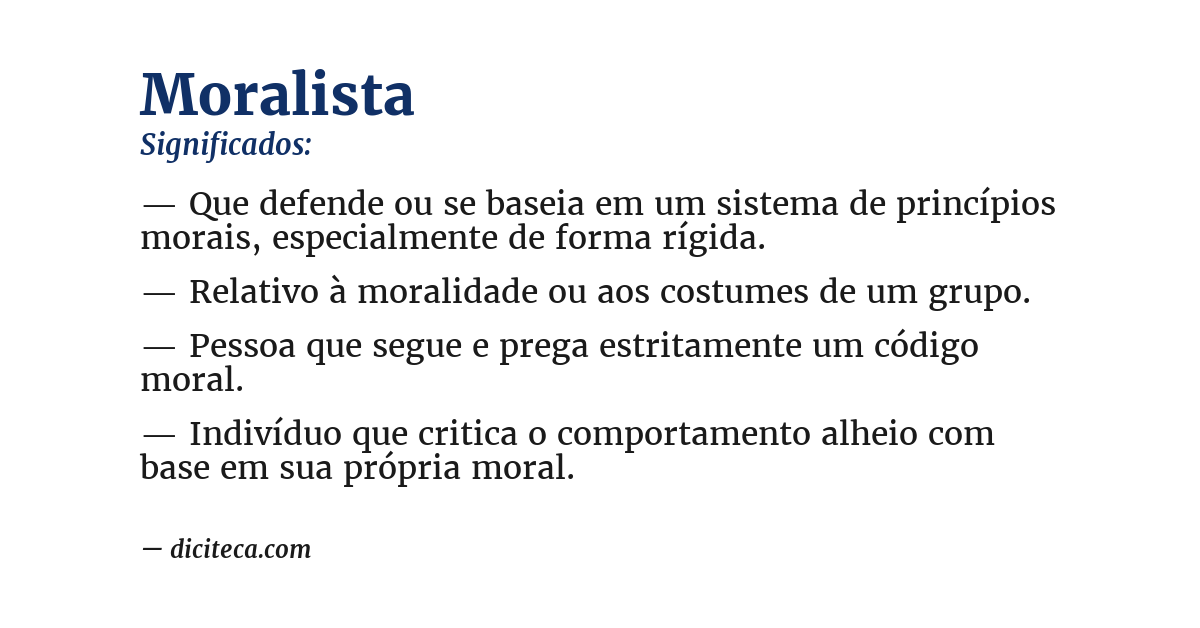 Significado de moralista