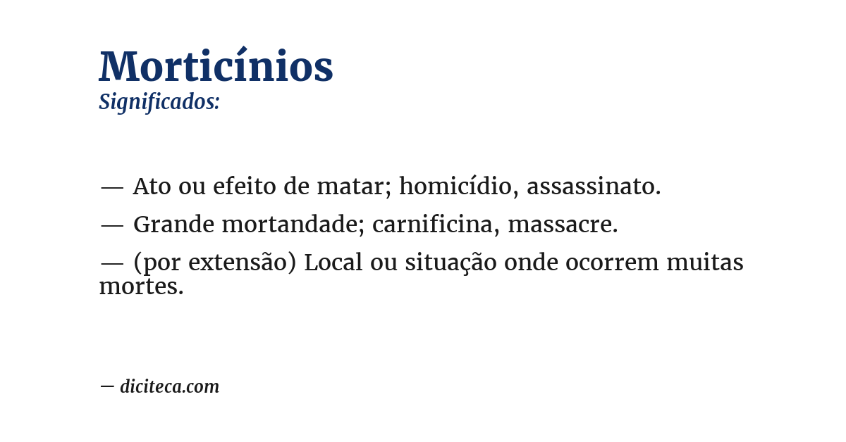Significado de morticínios
