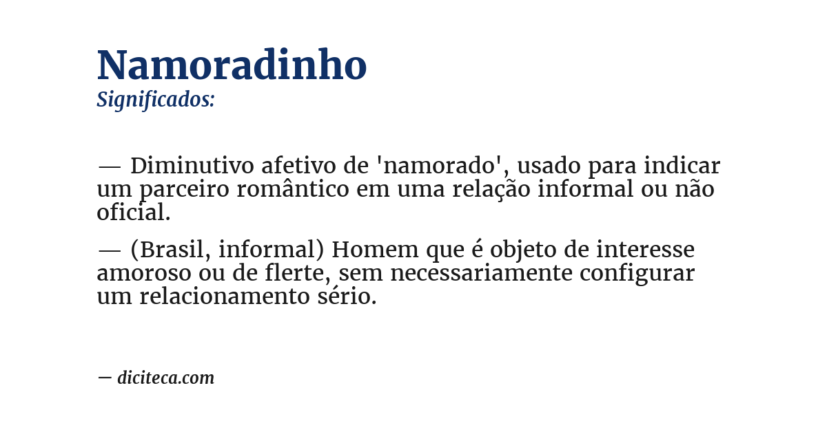 Significado de namoradinho