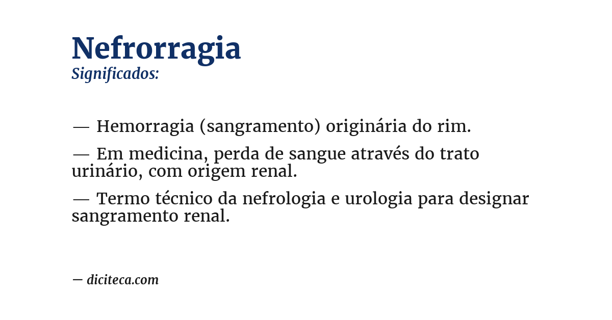Significado de nefrorragia