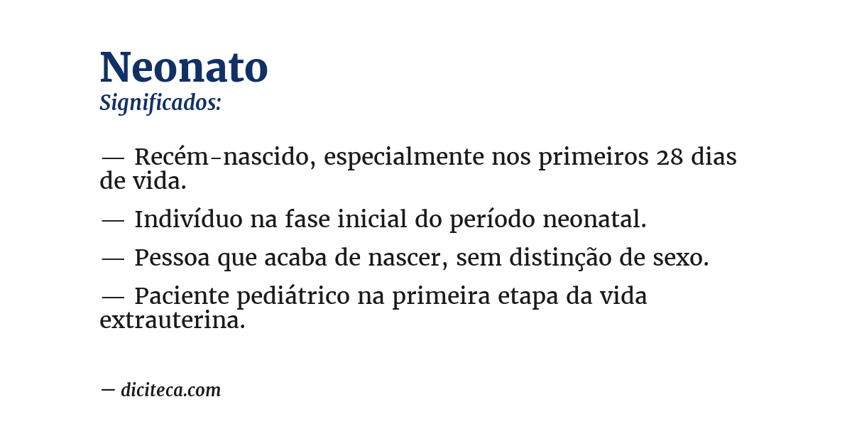 Significado de neonato