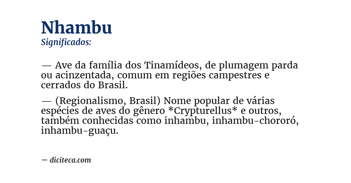 Significado de nhambu