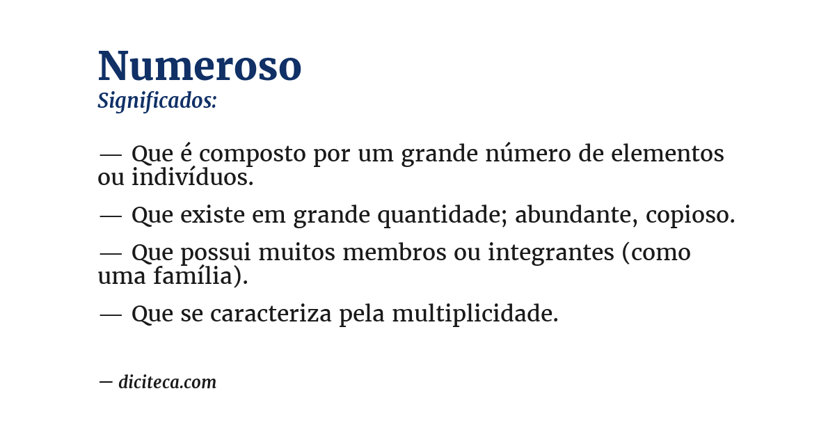 Significado de numeroso