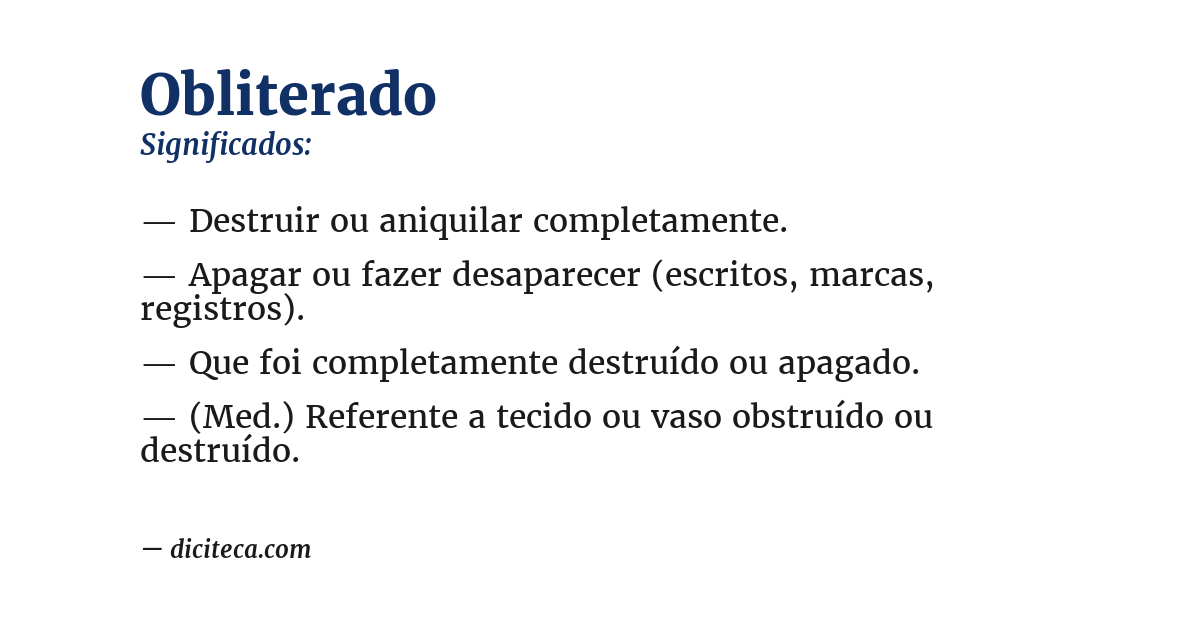 Significado de obliterado