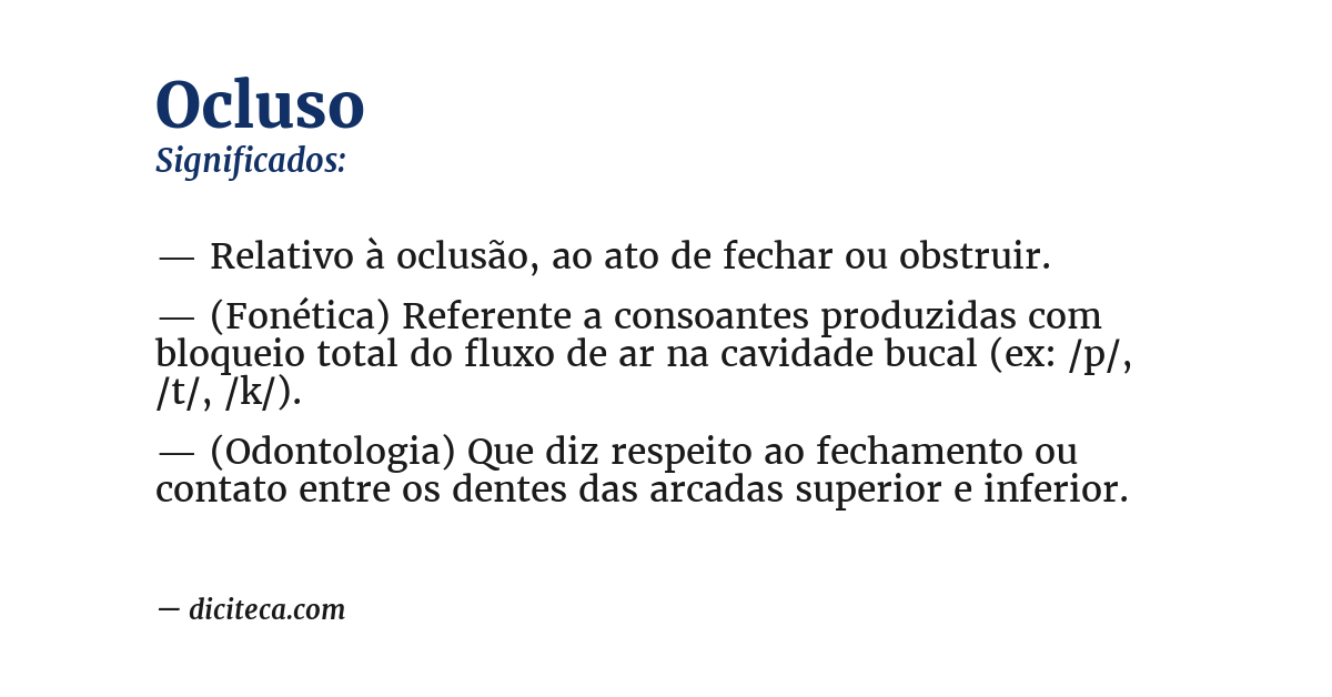 Significado de ocluso