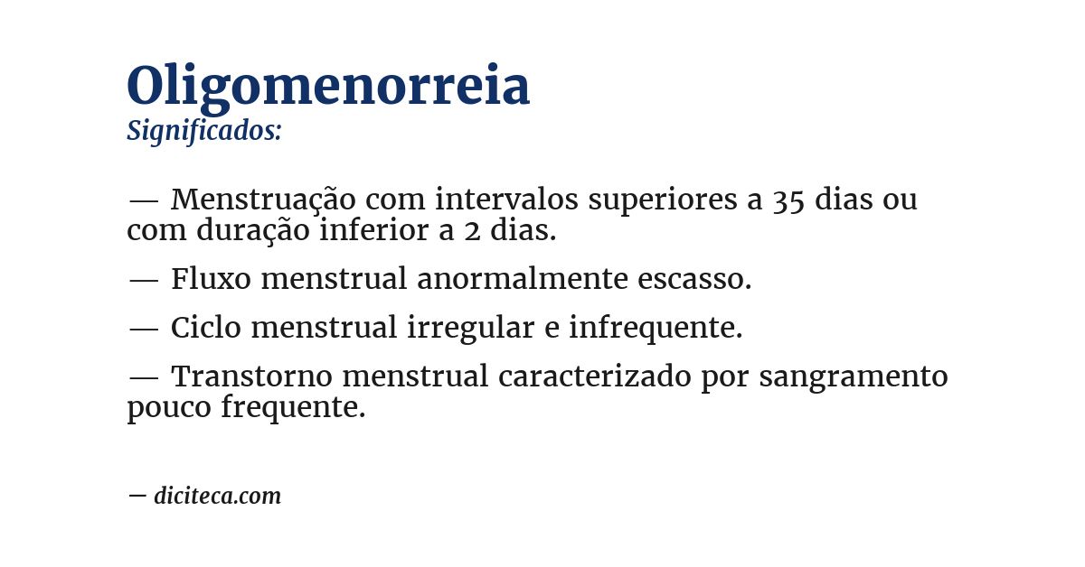 Significado de oligomenorreia