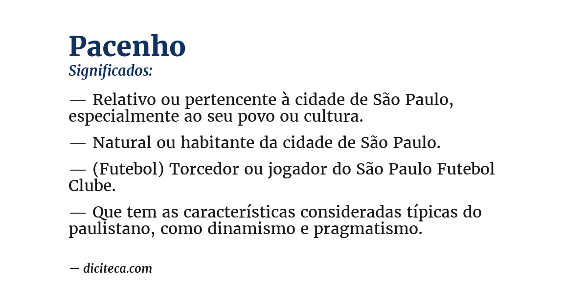 Significado de pacenho