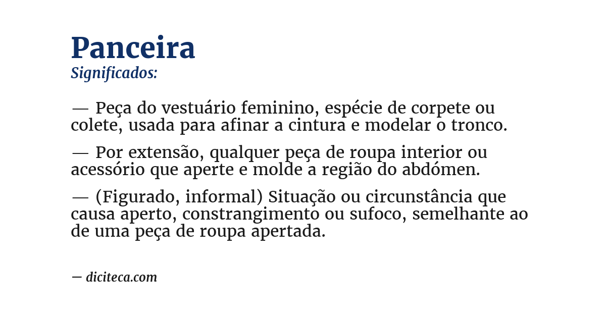 Significado de panceira