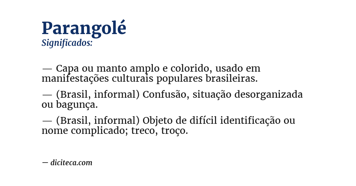 Significado de parangolé