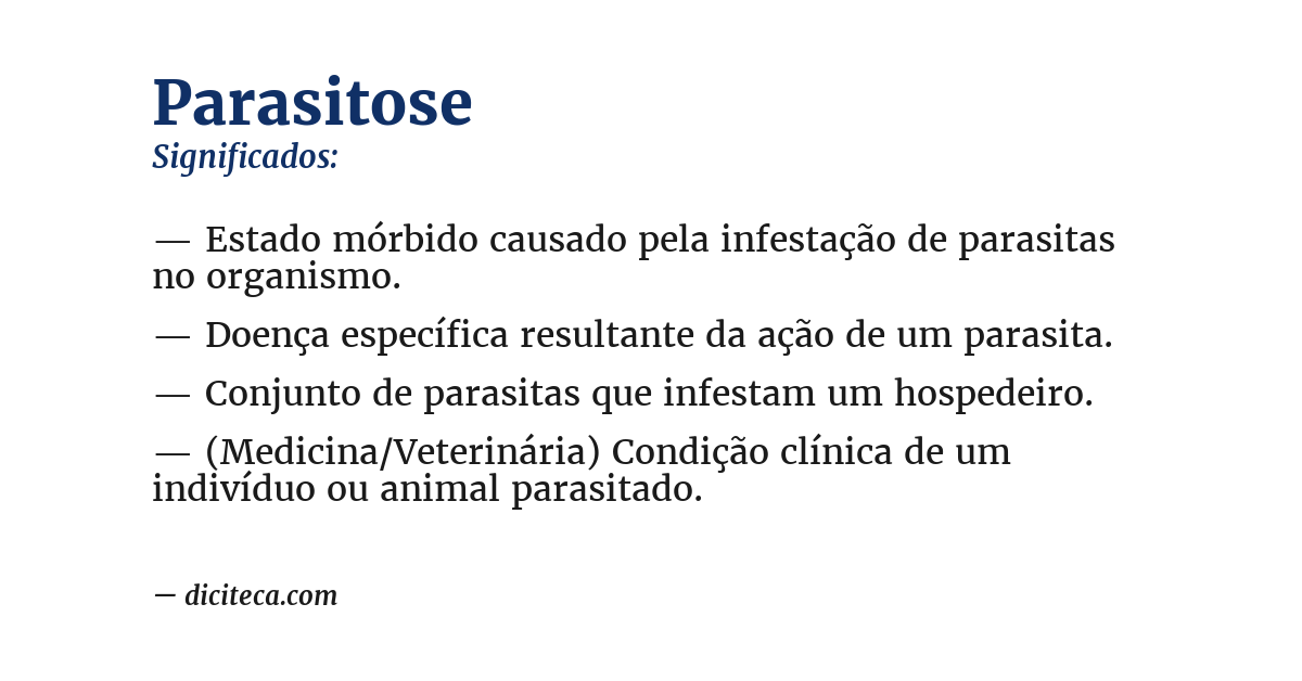 Significado de parasitose
